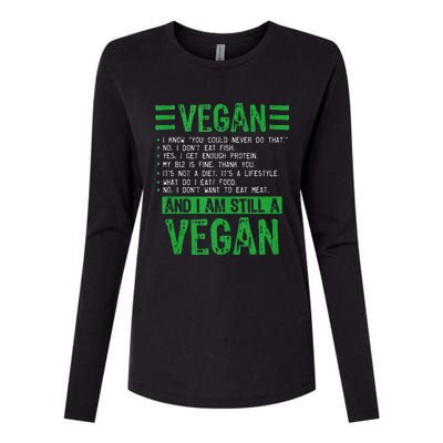 Funny I Am Still A Vegan Vegetarian Healthy Love Haters Womens Cotton Relaxed Long Sleeve T-Shirt