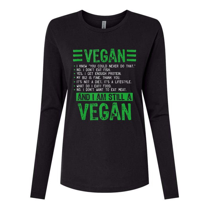 Funny I Am Still A Vegan Vegetarian Healthy Love Haters Womens Cotton Relaxed Long Sleeve T-Shirt