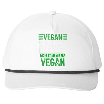 Funny I Am Still A Vegan Vegetarian Healthy Love Haters Snapback Five-Panel Rope Hat