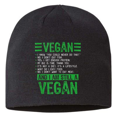 Funny I Am Still A Vegan Vegetarian Healthy Love Haters Sustainable Beanie