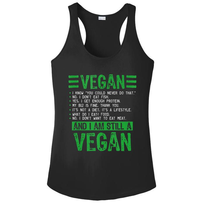 Funny I Am Still A Vegan Vegetarian Healthy Love Haters Ladies PosiCharge Competitor Racerback Tank