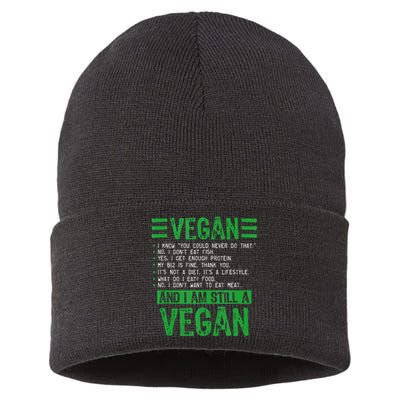 Funny I Am Still A Vegan Vegetarian Healthy Love Haters Sustainable Knit Beanie