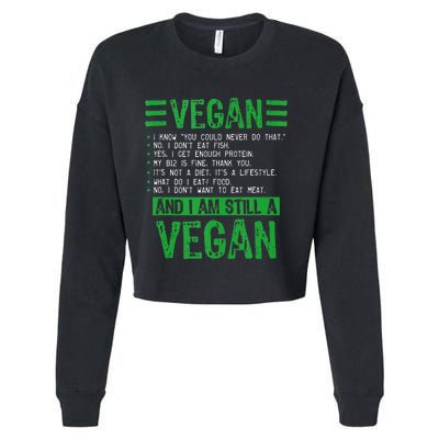 Funny I Am Still A Vegan Vegetarian Healthy Love Haters Cropped Pullover Crew