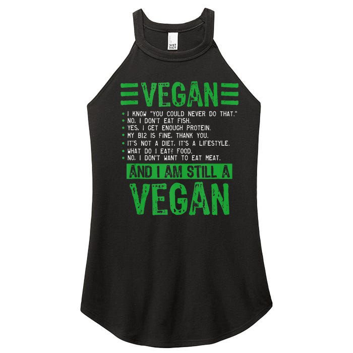 Funny I Am Still A Vegan Vegetarian Healthy Love Haters Women's Perfect Tri Rocker Tank