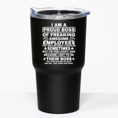 Funny I Am A Proud Boss Of Freaking Awesome Employees Boss Tumbler
