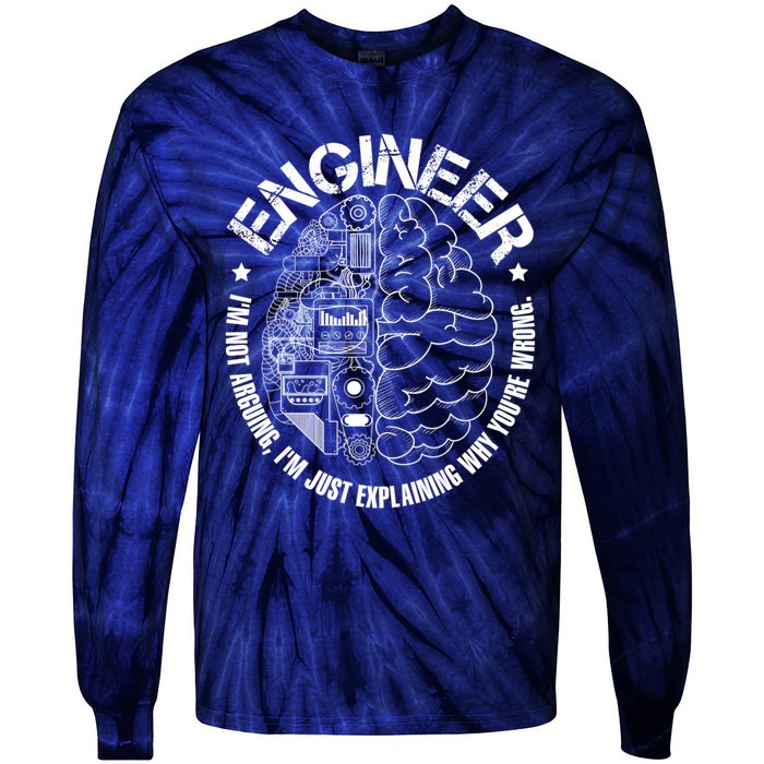 Funny Im An Engineer Engineering Tie-Dye Long Sleeve Shirt