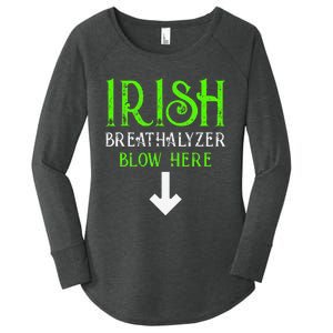 Funny Irish Breathalyzer Blow Here Saint Patricks Day Party Women's Perfect Tri Tunic Long Sleeve Shirt