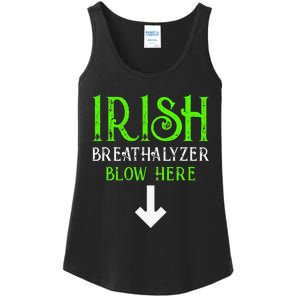 Funny Irish Breathalyzer Blow Here Saint Patricks Day Party Ladies Essential Tank