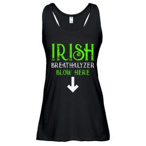 Funny Irish Breathalyzer Blow Here Saint Patricks Day Party Ladies Essential Flowy Tank