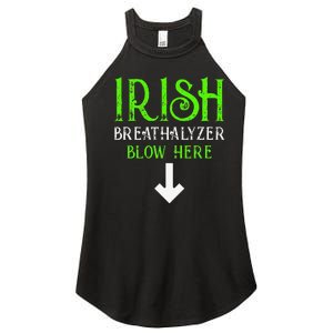 Funny Irish Breathalyzer Blow Here Saint Patricks Day Party Women's Perfect Tri Rocker Tank