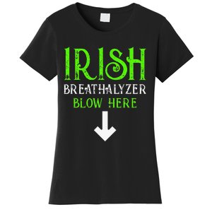 Funny Irish Breathalyzer Blow Here Saint Patricks Day Party Women's T-Shirt