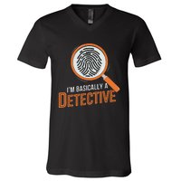 Funny IM Basically A Detective V-Neck T-Shirt