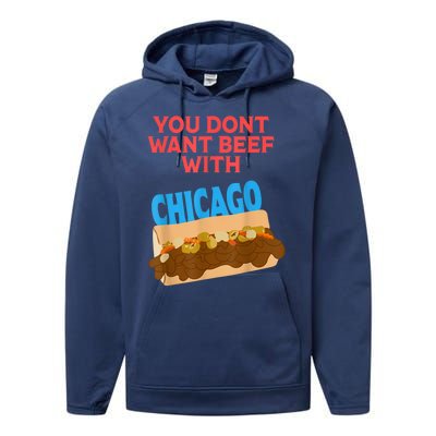 Funny Italian Beef Pride You Don't Want Beef With Chicago Performance Fleece Hoodie