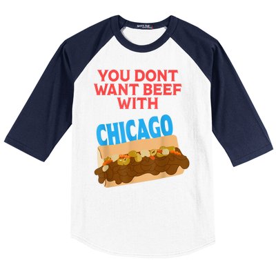 Funny Italian Beef Pride You Don't Want Beef With Chicago Baseball Sleeve Shirt