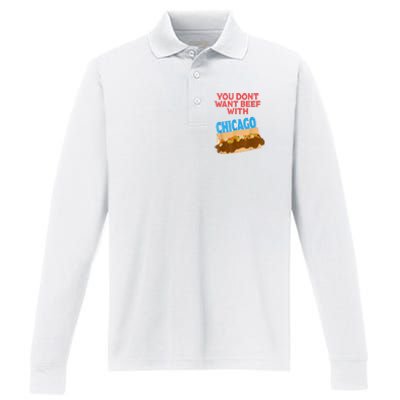 Funny Italian Beef Pride You Don't Want Beef With Chicago Performance Long Sleeve Polo