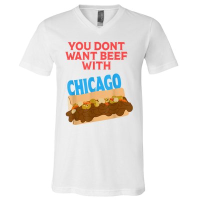 Funny Italian Beef Pride You Don't Want Beef With Chicago V-Neck T-Shirt