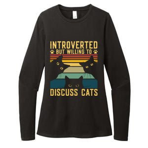 Funny Introverted But Willing To Discuss Cats Cat Owner Womens CVC Long Sleeve Shirt