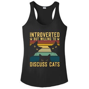 Funny Introverted But Willing To Discuss Cats Cat Owner Ladies PosiCharge Competitor Racerback Tank