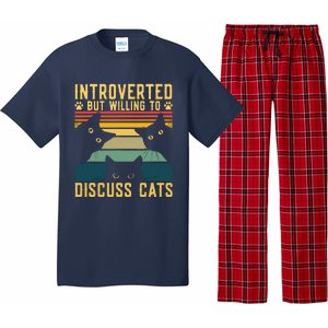 Funny Introverted But Willing To Discuss Cats Cat Owner Pajama Set