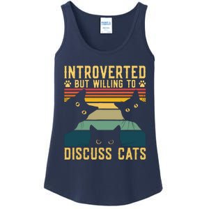 Funny Introverted But Willing To Discuss Cats Cat Owner Ladies Essential Tank