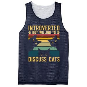 Funny Introverted But Willing To Discuss Cats Cat Owner Mesh Reversible Basketball Jersey Tank