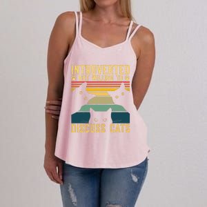 Funny Introverted But Willing To Discuss Cats Cat Owner Women's Strappy Tank