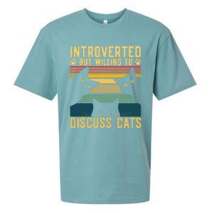 Funny Introverted But Willing To Discuss Cats Cat Owner Sueded Cloud Jersey T-Shirt