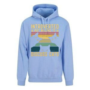 Funny Introverted But Willing To Discuss Cats Cat Owner Unisex Surf Hoodie