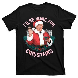 Funny Ill Be Home For Christmas Santa Trump Political T-Shirt