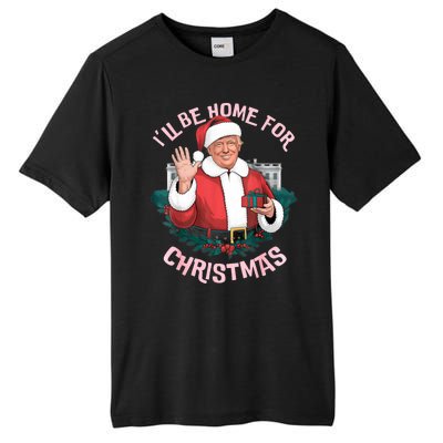 Funny Ill Be Home For Christmas Santa Trump Political Tall Fusion ChromaSoft Performance T-Shirt