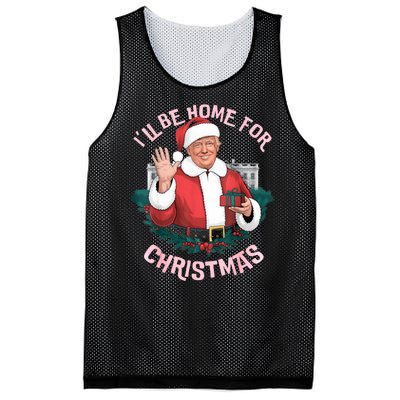 Funny Ill Be Home For Christmas Santa Trump Political Mesh Reversible Basketball Jersey Tank