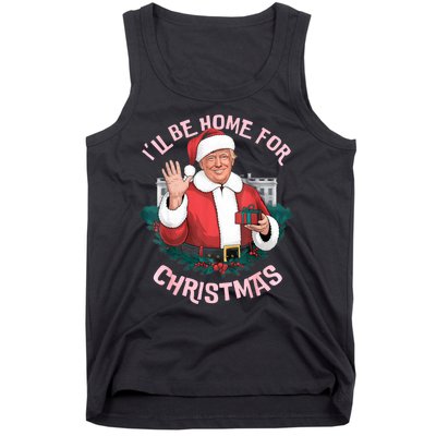 Funny Ill Be Home For Christmas Santa Trump Political Tank Top