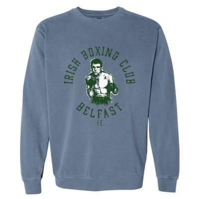 Funny Irish Boxing Club Belfast Graphic Garment-Dyed Sweatshirt