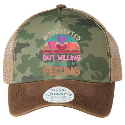 Funny Introverted But Willing To Discuss Felting Legacy Tie Dye Trucker Hat