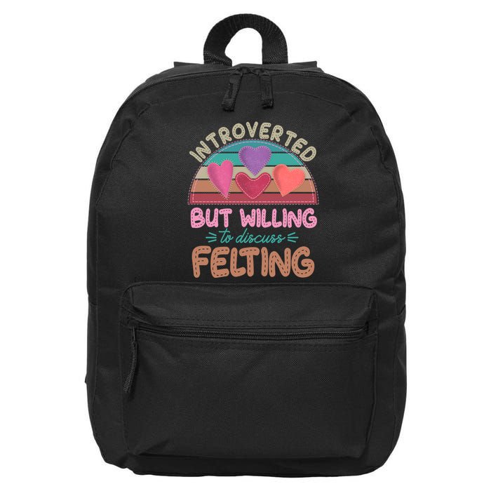 Funny Introverted But Willing To Discuss Felting 16 in Basic Backpack