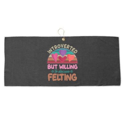 Funny Introverted But Willing To Discuss Felting Large Microfiber Waffle Golf Towel