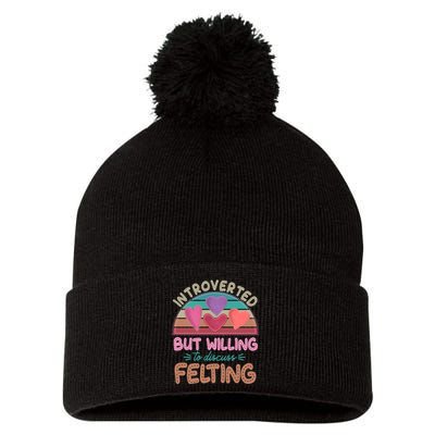 Funny Introverted But Willing To Discuss Felting Pom Pom 12in Knit Beanie