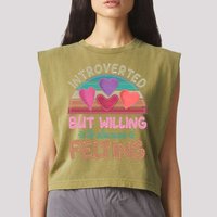 Funny Introverted But Willing To Discuss Felting Garment-Dyed Women's Muscle Tee