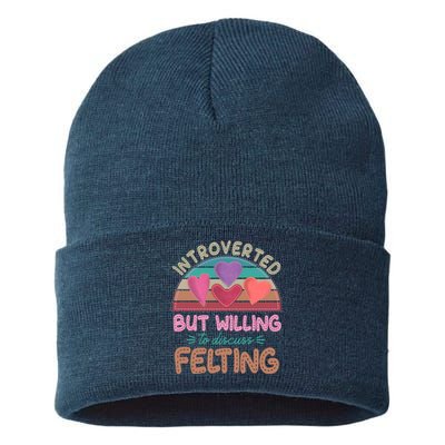 Funny Introverted But Willing To Discuss Felting Sustainable Knit Beanie