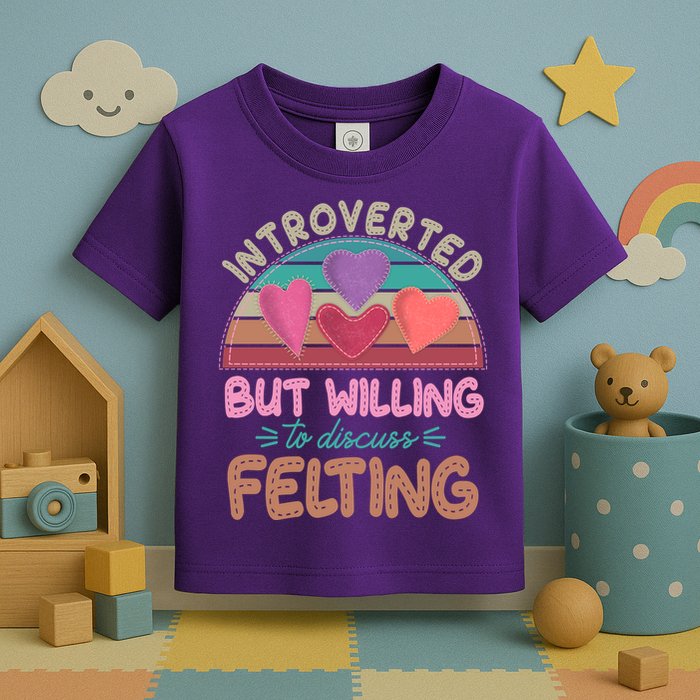 Funny Introverted But Willing To Discuss Felting Toddler T-Shirt