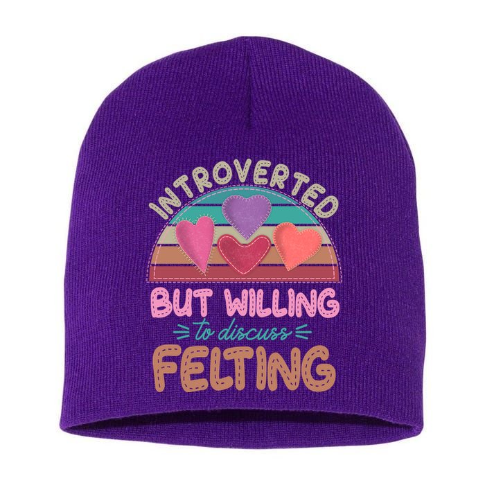 Funny Introverted But Willing To Discuss Felting Short Acrylic Beanie