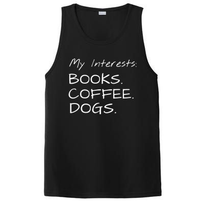 Funny Interests Books Coffee Dogs Gift PosiCharge Competitor Tank