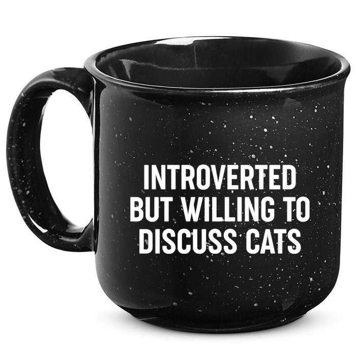 Funny Introverted But Willing To Discuss Cats 15oz Campfire Ceramic Mug