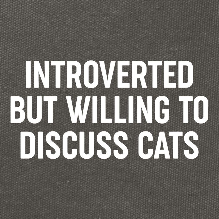 Funny Introverted But Willing To Discuss Cats Cotton Canvas Backpack