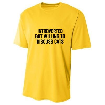 Funny Introverted But Willing To Discuss Cats Youth Performance Sprint T-Shirt