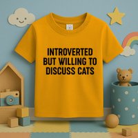 Funny Introverted But Willing To Discuss Cats Toddler T-Shirt