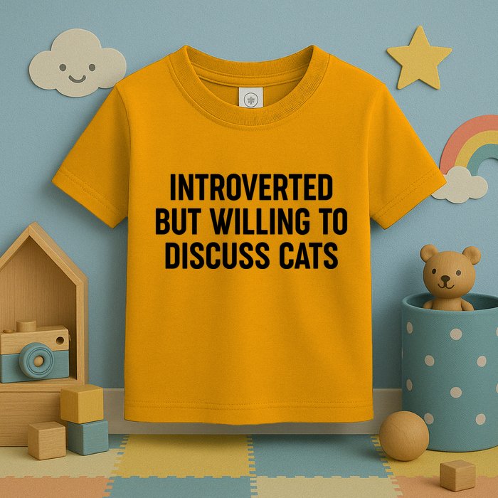 Funny Introverted But Willing To Discuss Cats Toddler T-Shirt