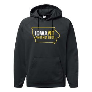 Funny Iowa Beer Distressed Iowa State Map Performance Fleece Hoodie