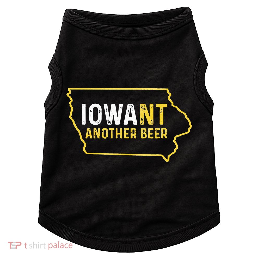 Funny Iowa Beer Distressed Iowa State Map Doggie Tank