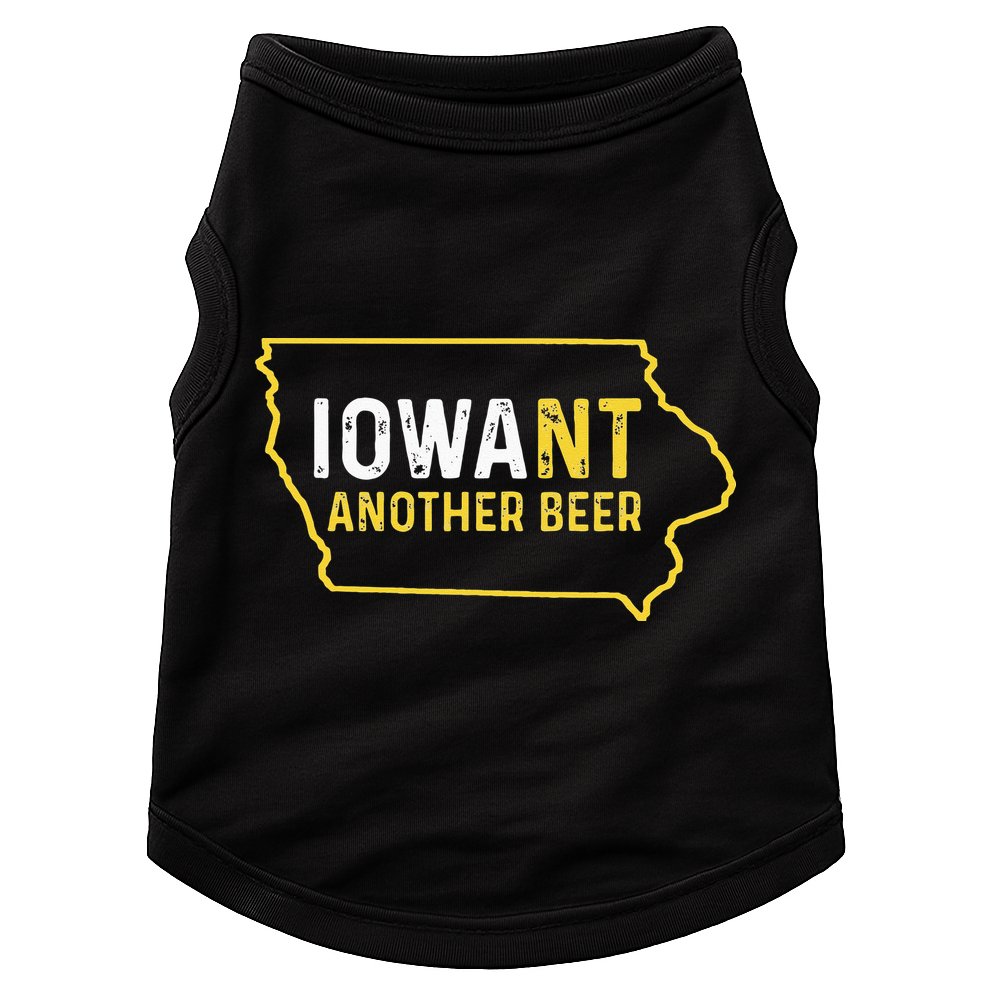 Funny Iowa Beer Distressed Iowa State Map Doggie Tank